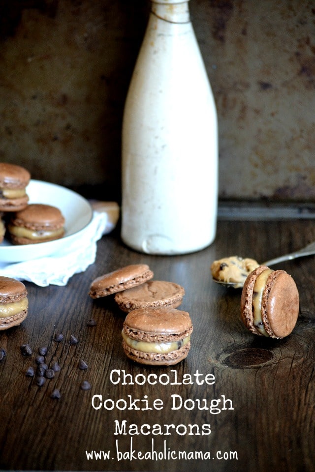 Chocolate Cookie Dough Macarons by Bakeaholic Mama