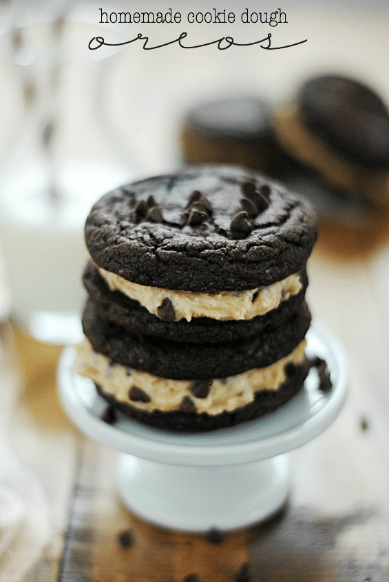 Homemade Cookie Dough Oreos by Something Swanky