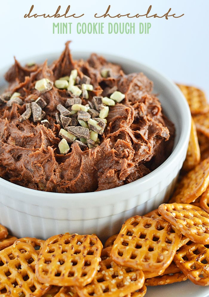 Double Chocolate Mint Cookie Dough Dip by Kitchen Meets Girl