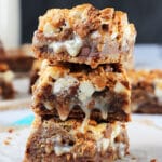 Oatmeal Cream Pie Gooey Bars, Stacked on wax paper