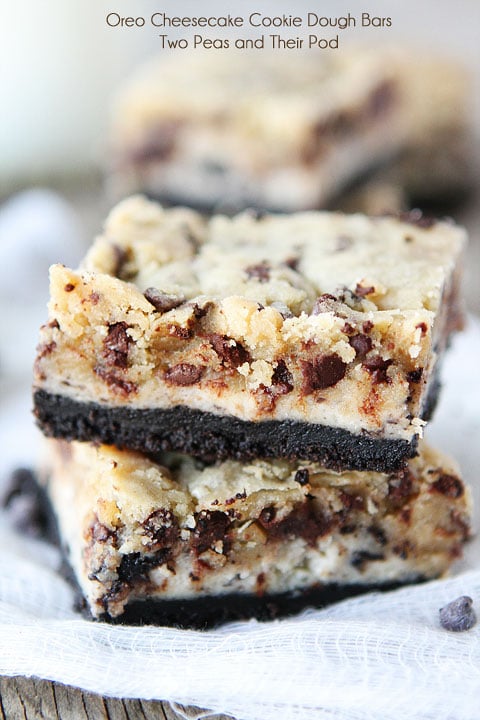 Oreo Cheesecake Cookie Dough Bars by Two Peas and Their Pod