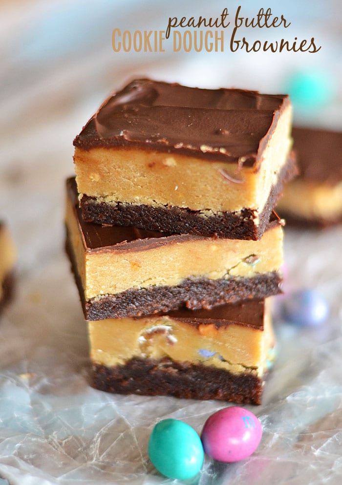 Peanut Butter Cookie Dough Brownies By Kitchen Meets Girl