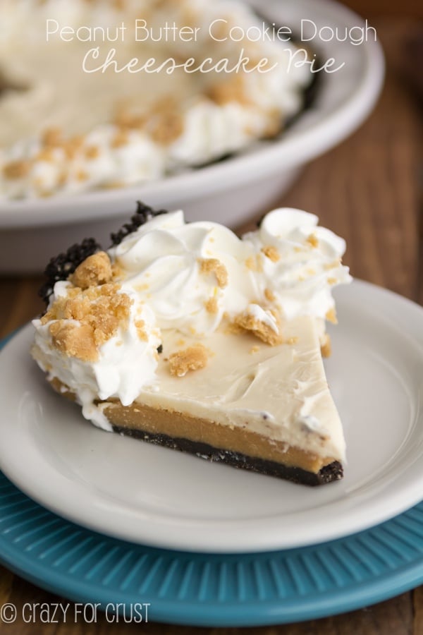 Peanut Butter Cookie Dough Cheesecake Pie by Crazy For Crust