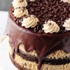 Peanut Butter Cookie Dough Brownie Layer Cake close up