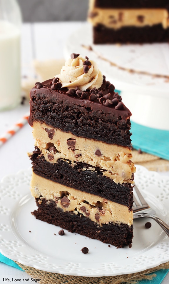 Peanut Butter Cookie Dough Brownie Layer Cake