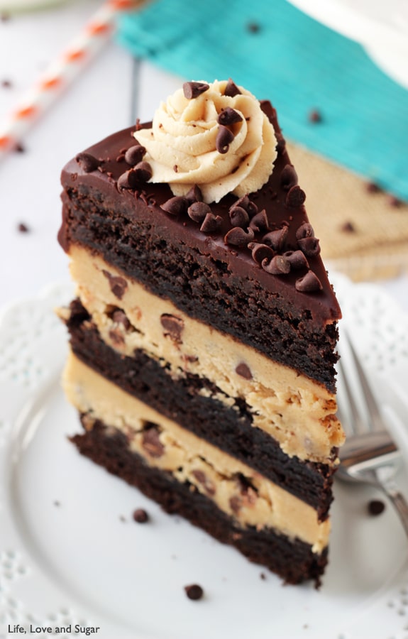 Peanut Butter Cookie Dough Brownie Layer Cake