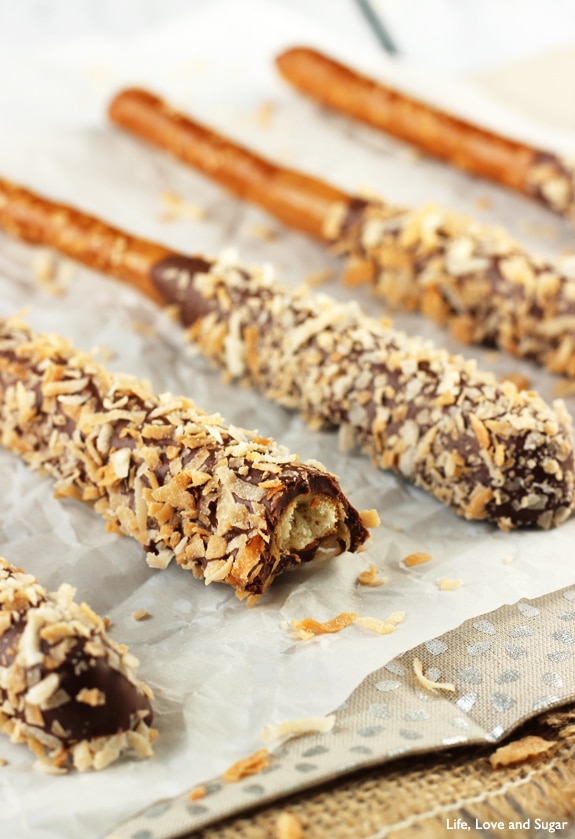 Close-up Image of Samoa Pretzel Sticks