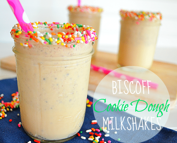 Biscoff Cookie Dough Milkshakes by Kitchen Meets Girl