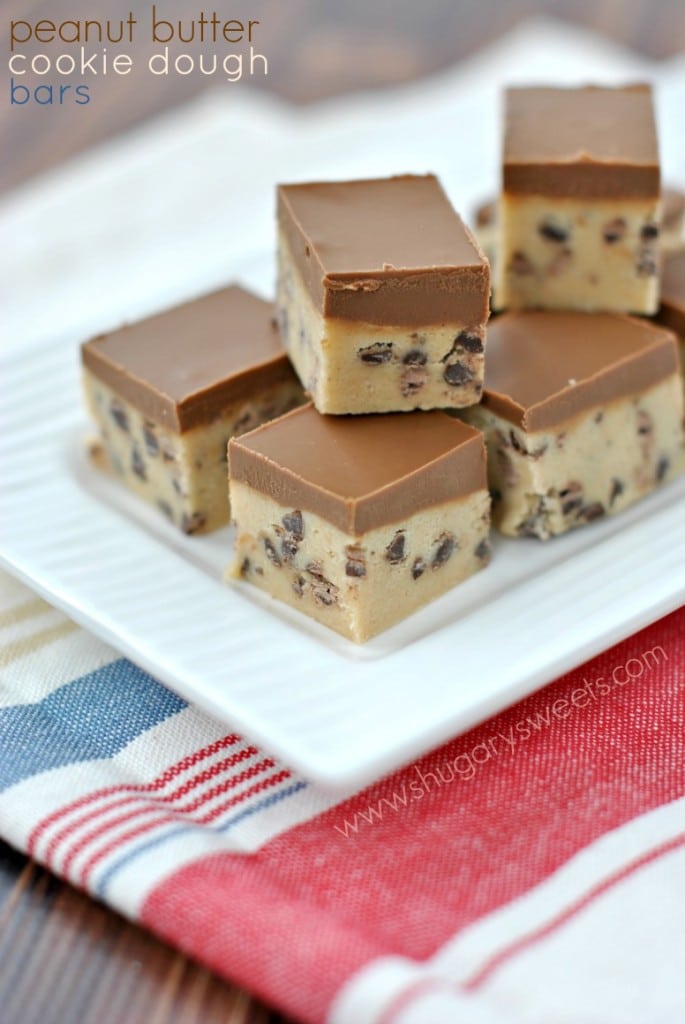 Peanut Butter Cookie Dough Bars by Shugary Sweets