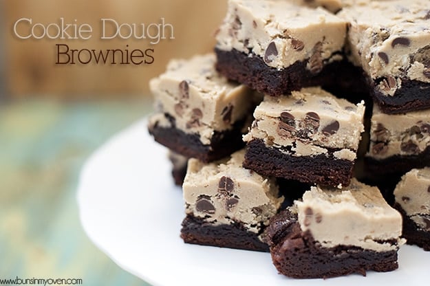 Cookie Dough Brownies by Buns In My Oven