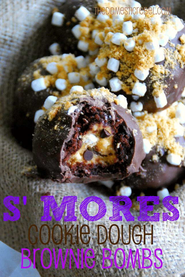 Smores Cookie Dough Brownie Bombs by The Domestic Rebel