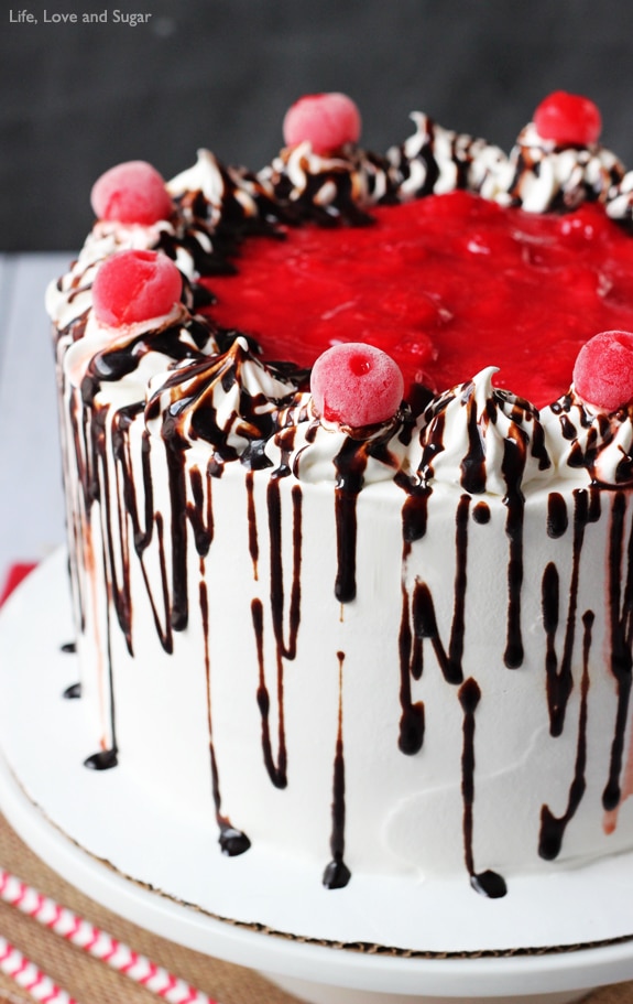 Black Forest Ice Cream Cake - Life Love and Sugar