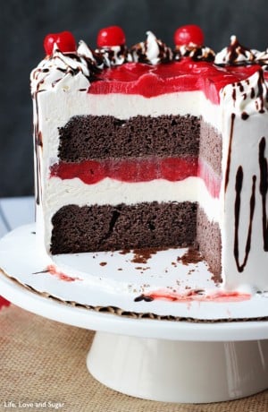 Black Forest Ice Cream Cake - Life Love and Sugar