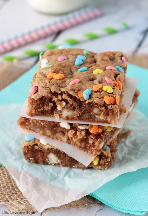 Image of a Stack of Carrot Cake Gooey Bars