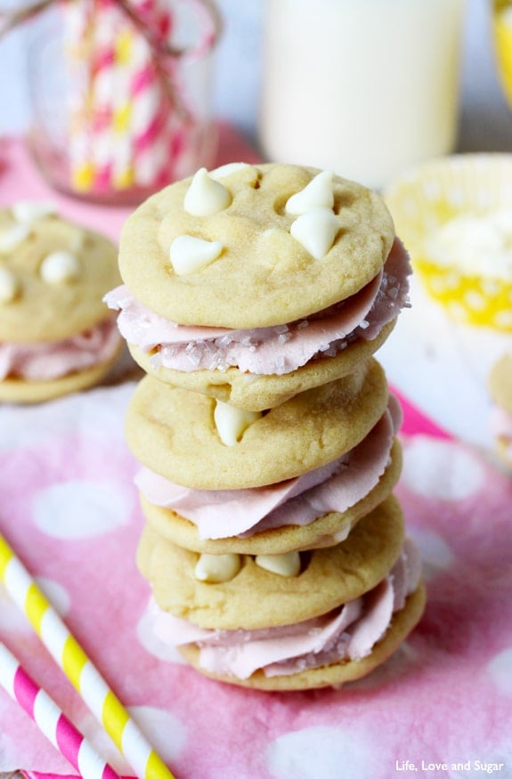 Lemon Raspberry Cookie Sandwich