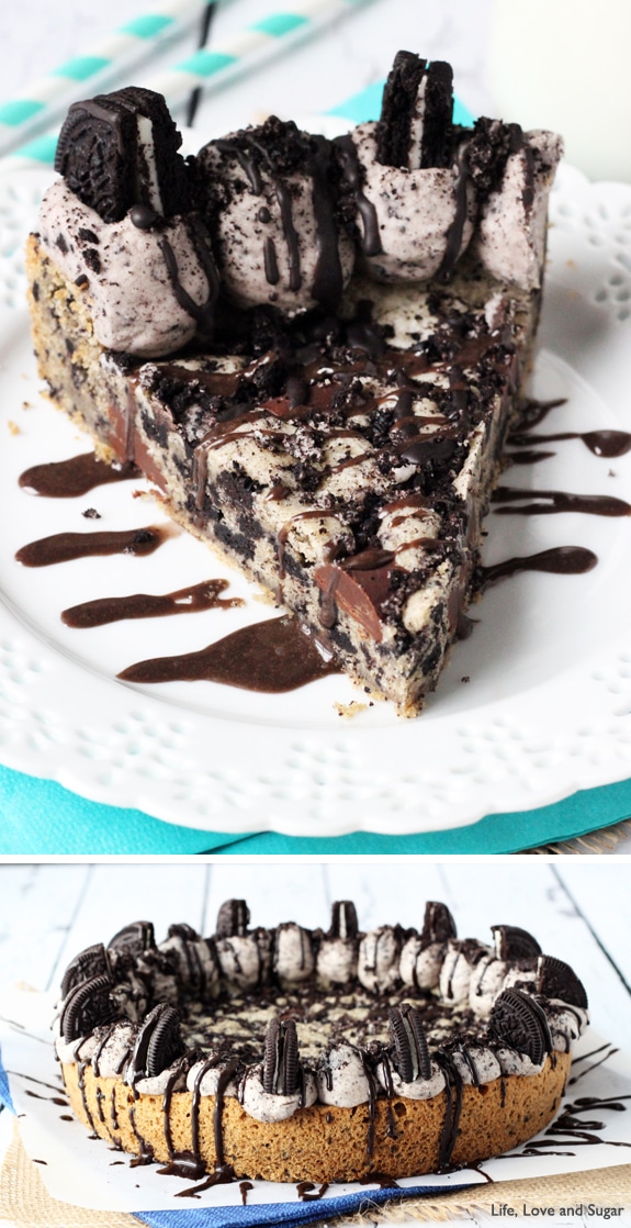 Oreo Cookies and Cream Cookie Cake