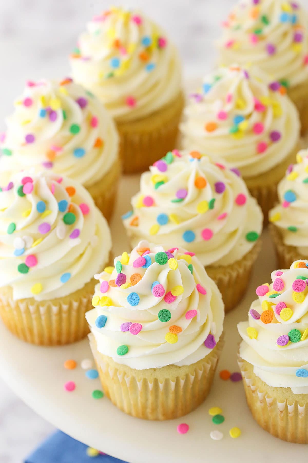vanilla sprinkles with multicolored sprinkles