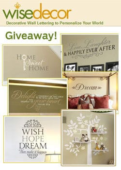 Collage of Wise Decor decorative Wall Lettering