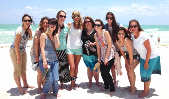 The Miami BlogHer Food Conference Attendees Posing on the Beach