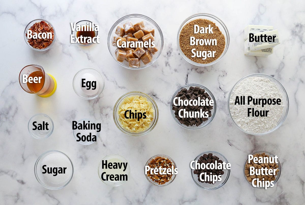 ingredients laid out on marble background