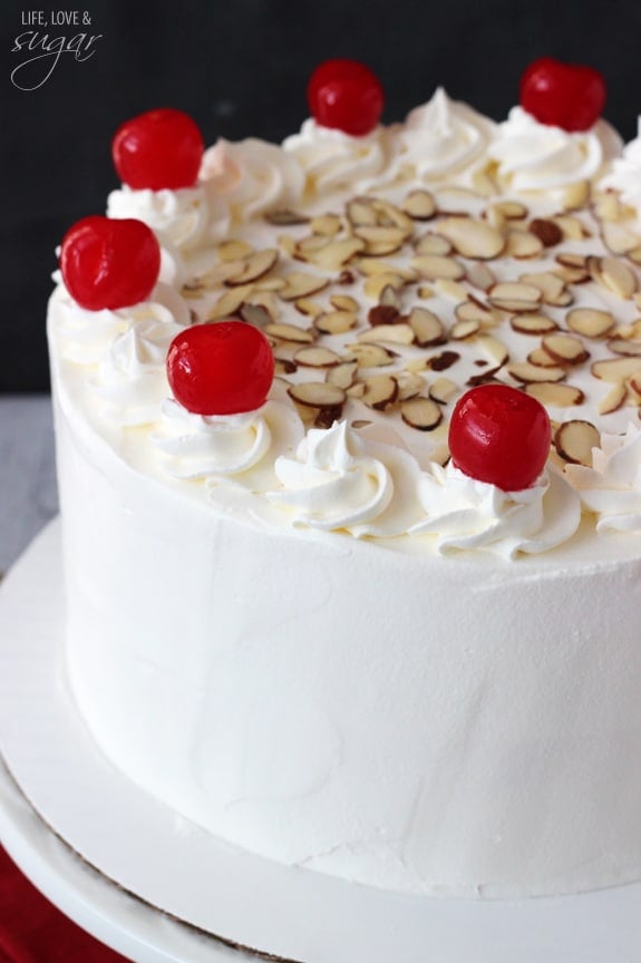 Image of a Cherry Almond Amaretto Ice Cream Cake