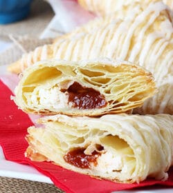 Guava and Cheese Pastries showing filling