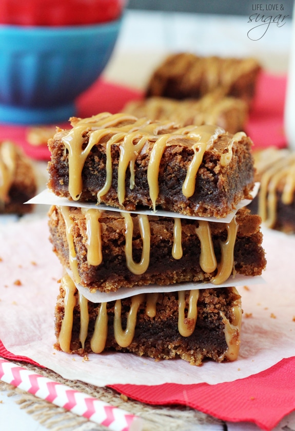 Nutella Pretzel Caramel Brownies