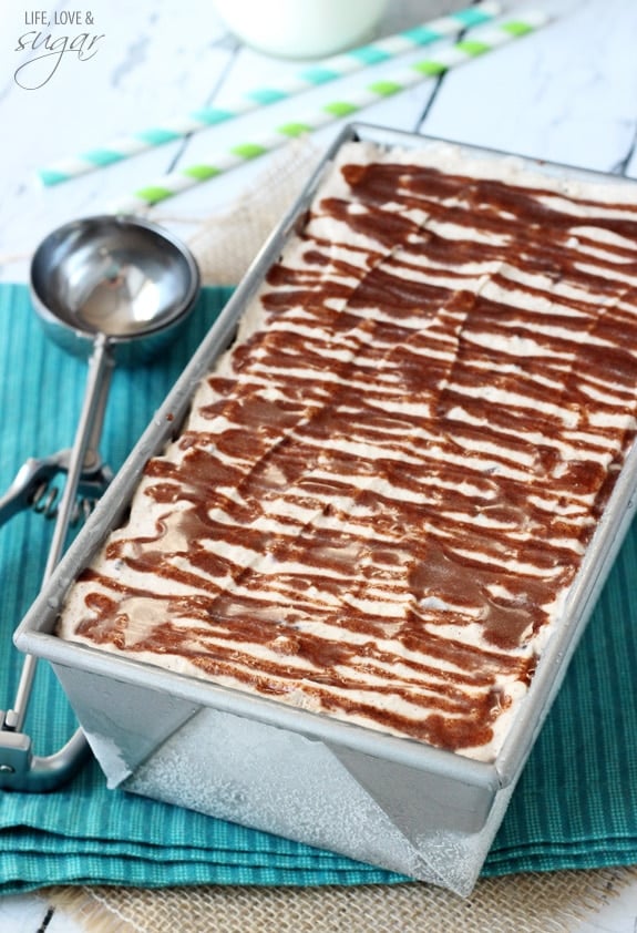 Oatmeal Chocolate Chip Cookie Ice Cream in a pan