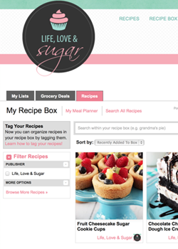 A Screen View of Life Love and Sugar's Recipes on Ziplist