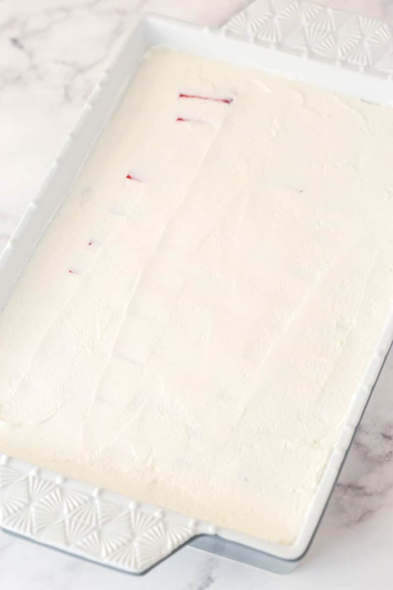icebox cake after adding a layer of whipped cream