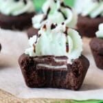 Mint Chocolate Cookie Cups with bite taken out