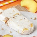 Peach Streusel Popsicle on wax paper
