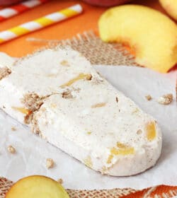 Peach Streusel Popsicle on wax paper
