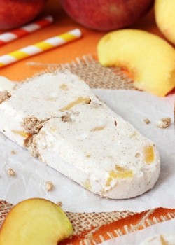 Peach Streusel Popsicle on wax paper