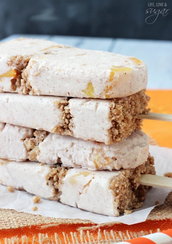 Peach Streusel Popsicles stacked
