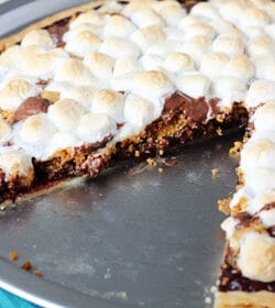 S'Mores Pizza with slice missing