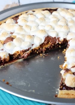 S'Mores Pizza with slice missing