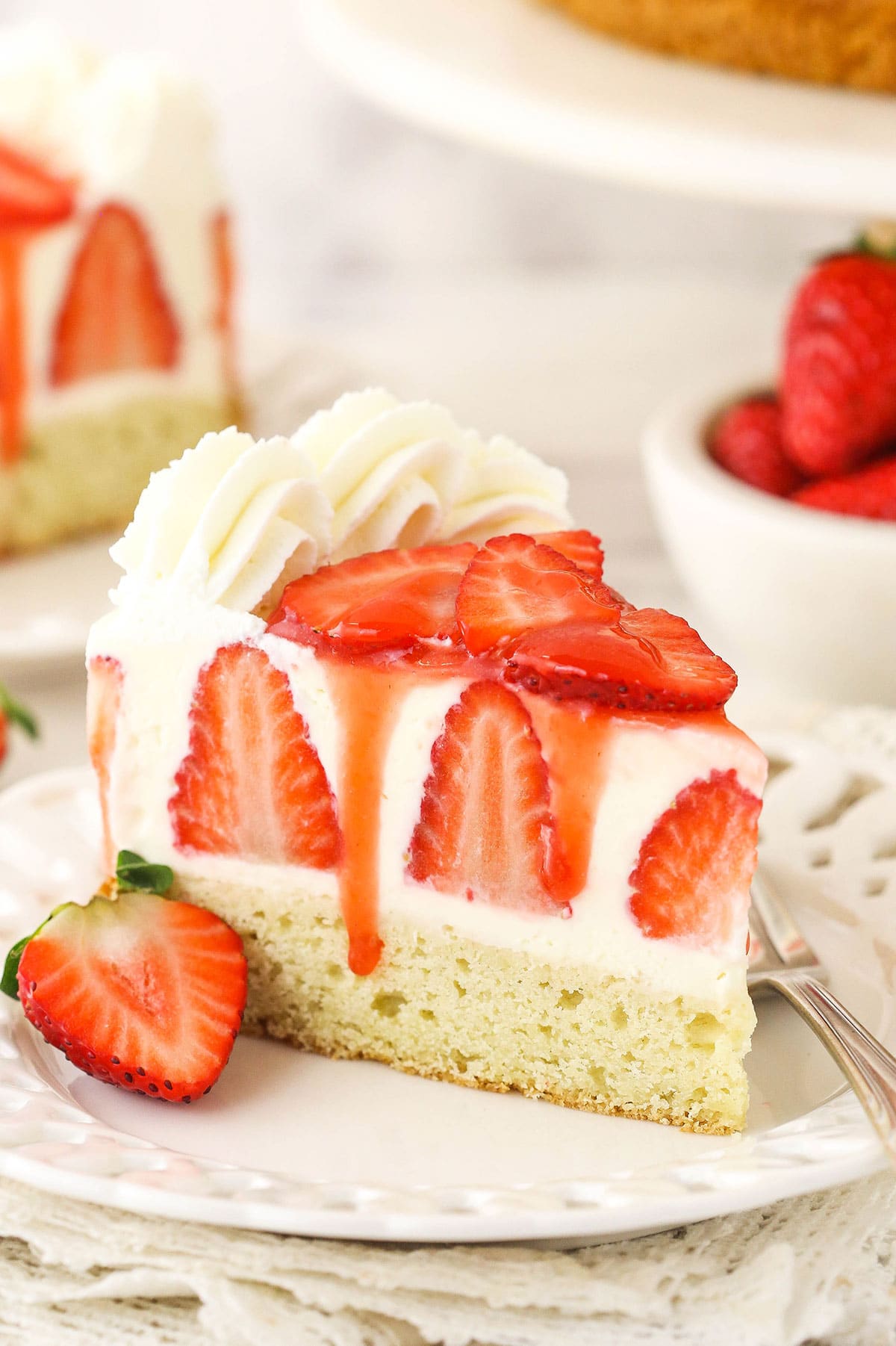 Easy Strawberry Shortcake Cheesecake | Life Love and Sugar