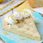 Lemon Cookie Cake slice on wax paper