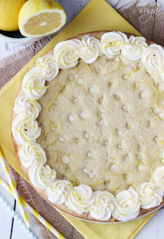 Lemon Cookie Cake overhead view