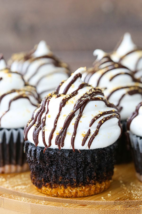 Close-up of Smores Cupcakes