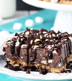 S'Mores Ice Cream Bar on white plate