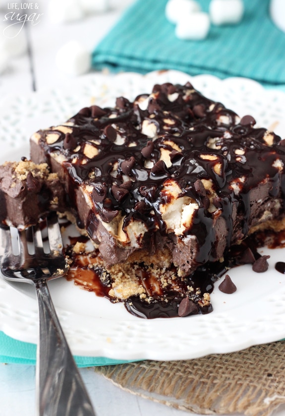 A Smores Ice Cream Bar on a white plate