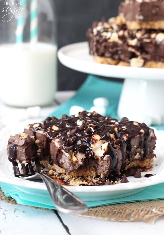 A Smores Ice Cream Bar on a white plate