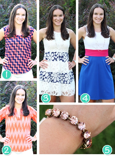 A Collage of Lindsay's New Bling and Outfits From Stitch Fix