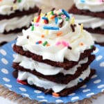 Birthday Cake Brownie Brittle Icebox Cupcakes