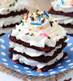 Birthday Cake Brownie Brittle Icebox Cupcakes