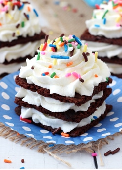 Birthday Cake Brownie Brittle Icebox Cupcakes