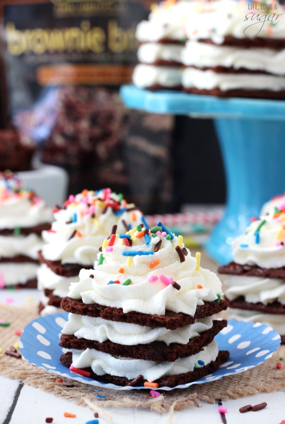 Birthday Cake Brownie Brittle Icebox Cupcakes