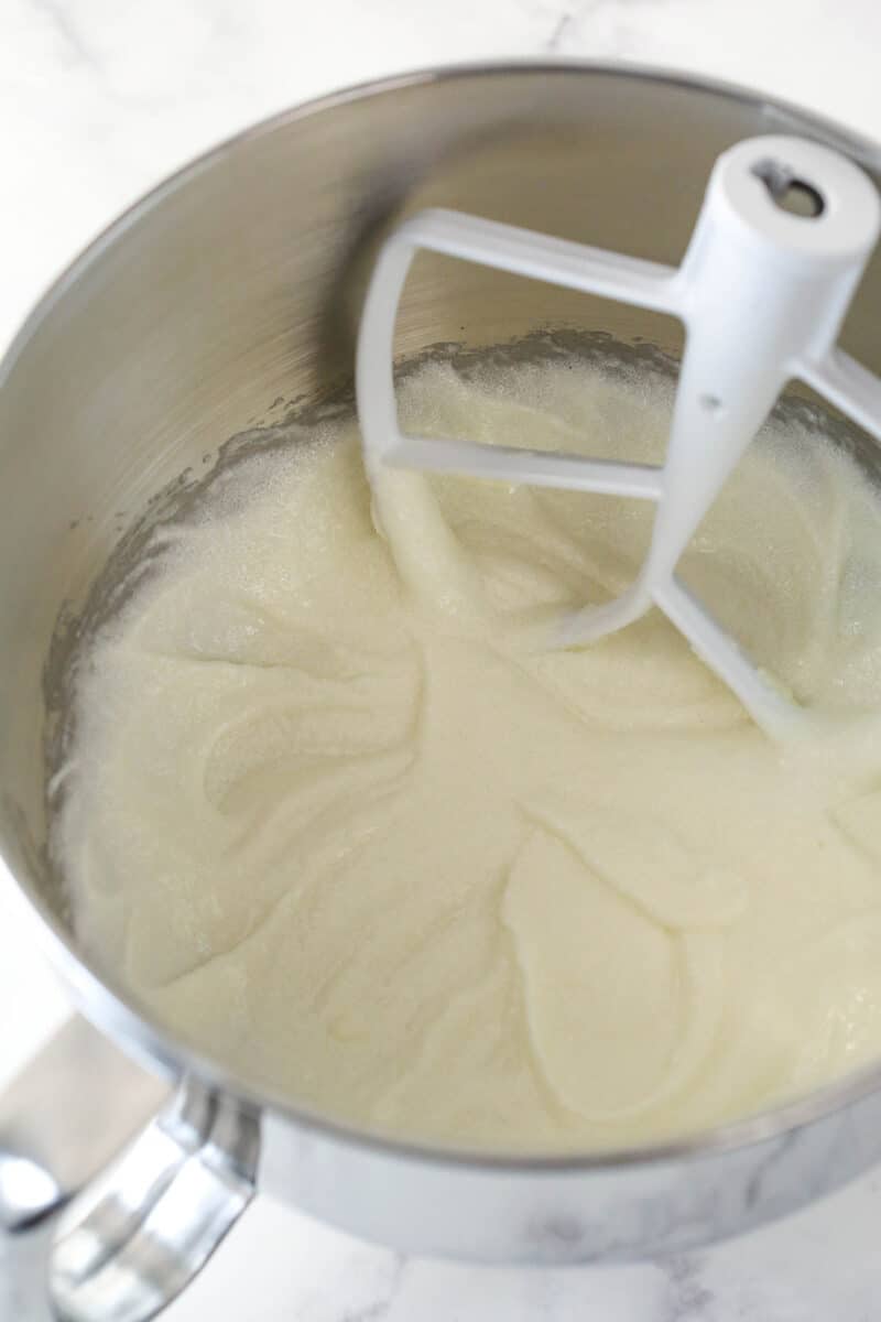 butter, sugar and oil creamed in mixing bowl